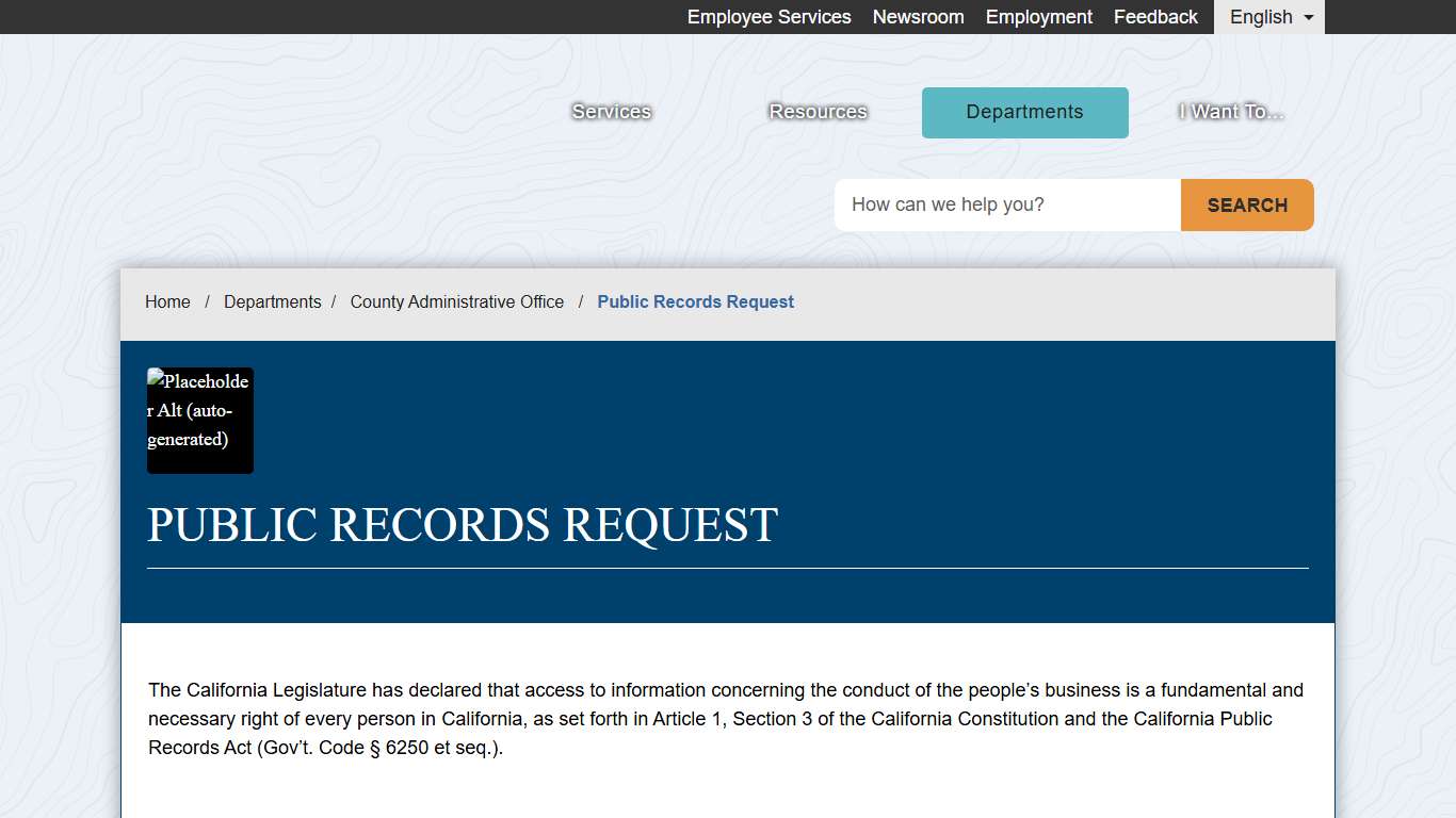 Public Records Request - County of Fresno
